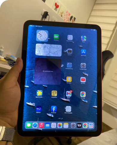 The display is distorted